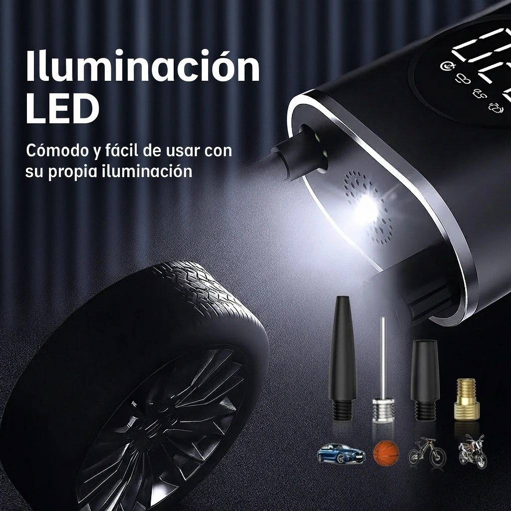COMPRESOR INALÁMBRICO DIGITAL- ¡Infla tus neumáticos en segundos!