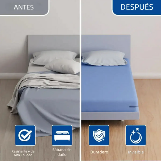 SUJETADOR DE SABANAS x 4und: “Cama Firme Toda la Noche"