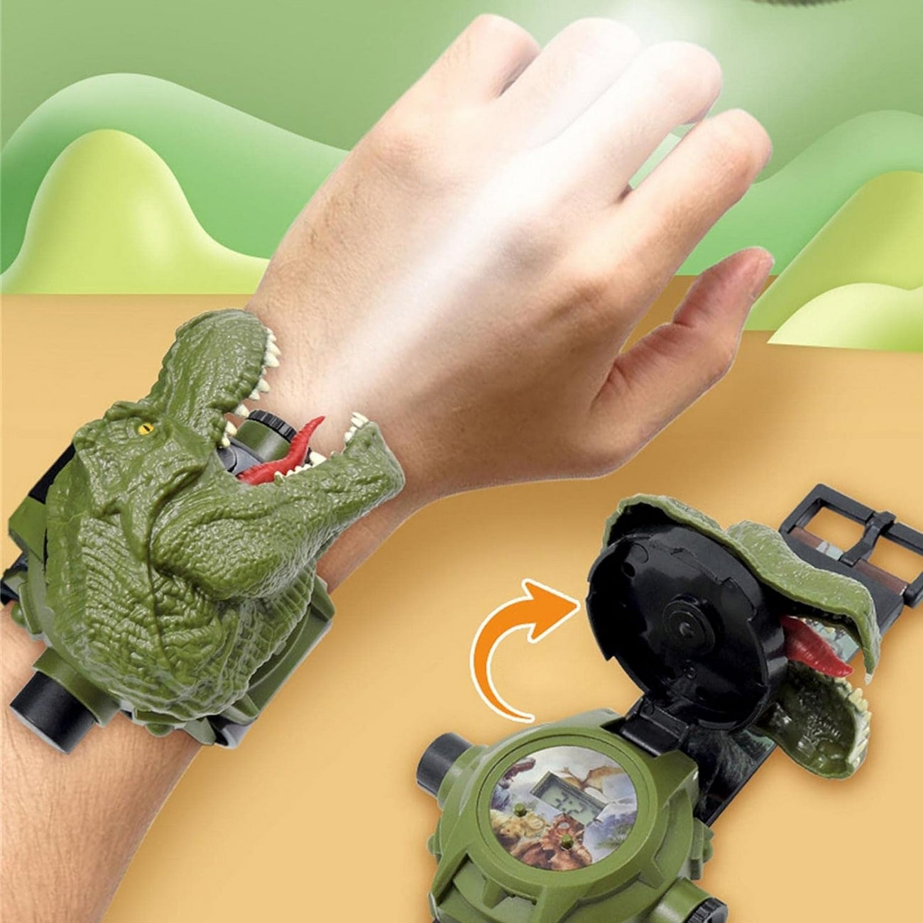 RELOJ CON PROYECTOR DIGITAL DE DINOSAURIO