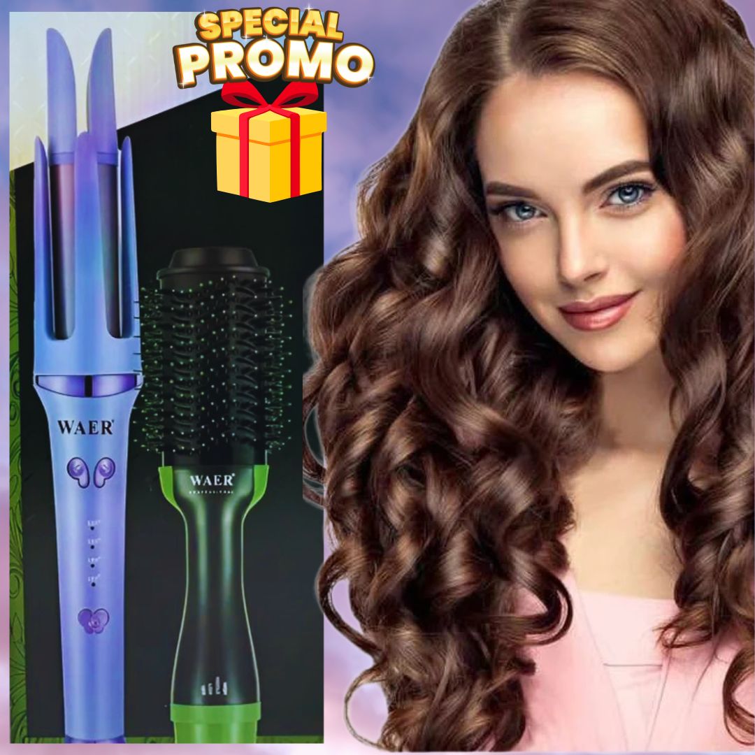 Combo WAER® Rizador Automático + Cepillo Secador