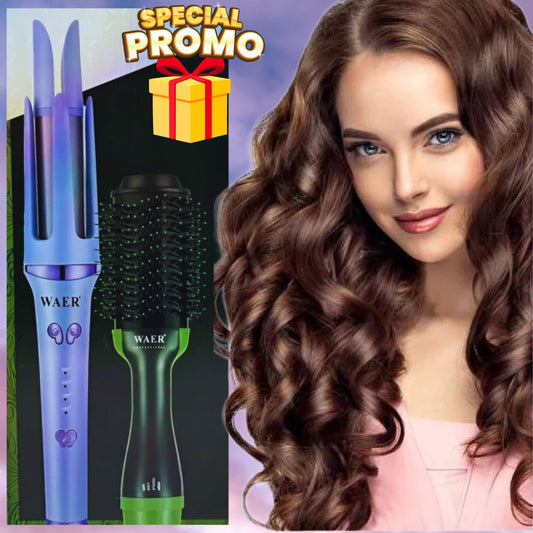 Combo WAER® Rizador Automático + Cepillo Secador