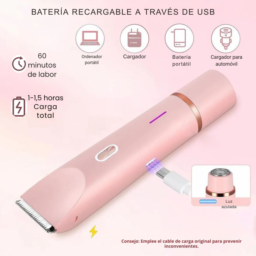 AFEITADORA ELÉCTRICA PARA MUJER - 2 en 1