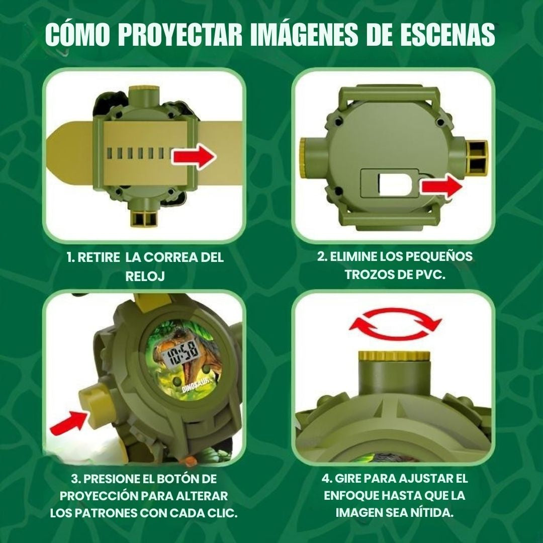 RELOJ CON PROYECTOR DIGITAL DE DINOSAURIO