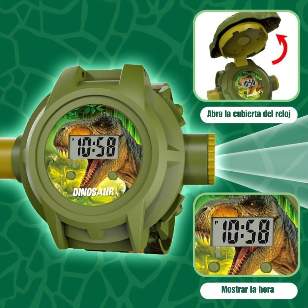 RELOJ CON PROYECTOR DIGITAL DE DINOSAURIO