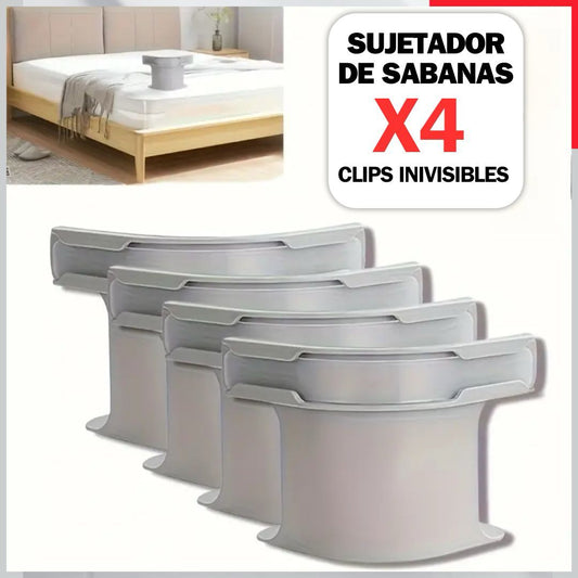 SUJETADOR DE SABANAS x 4und: “Cama Firme Toda la Noche"